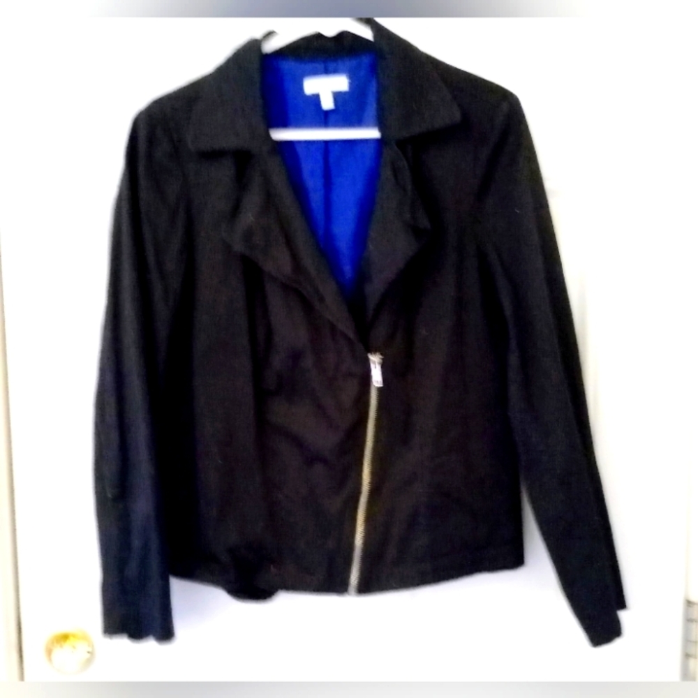 Vintage Womens Fashion Bug Black Lightweight Motorcycle Jacket Size 14